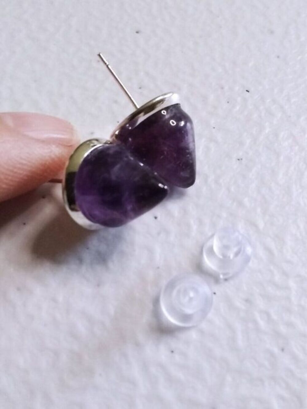 Dark Purple Amethyst Cone Studs #6 ~ Edgy BadA$$ & Sexy! - Picture 3 of 13